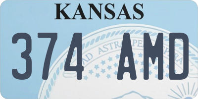 KS license plate 374AMD
