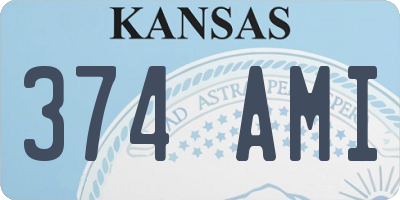 KS license plate 374AMI