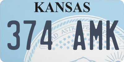 KS license plate 374AMK