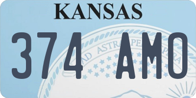 KS license plate 374AMO