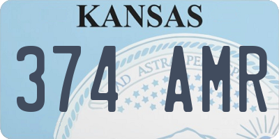 KS license plate 374AMR