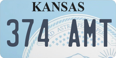KS license plate 374AMT
