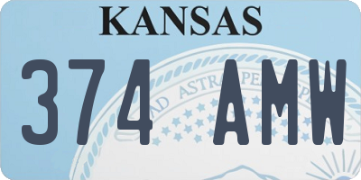 KS license plate 374AMW