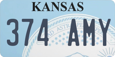 KS license plate 374AMY