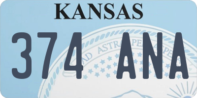 KS license plate 374ANA