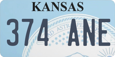 KS license plate 374ANE