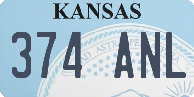 KS license plate 374ANL