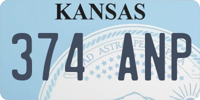 KS license plate 374ANP