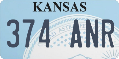 KS license plate 374ANR