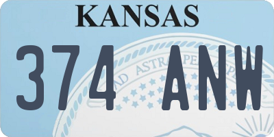 KS license plate 374ANW
