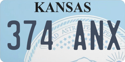 KS license plate 374ANX