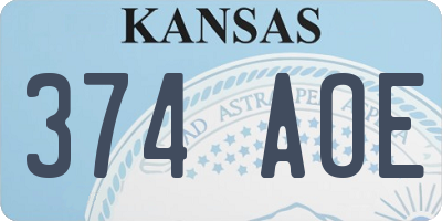 KS license plate 374AOE