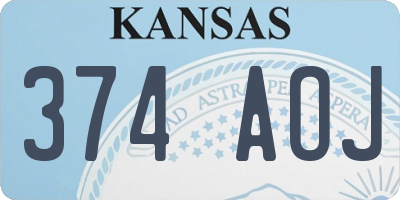 KS license plate 374AOJ