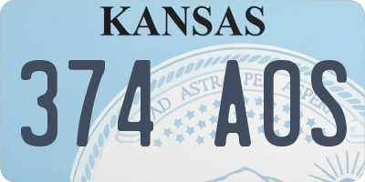 KS license plate 374AOS