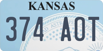 KS license plate 374AOT