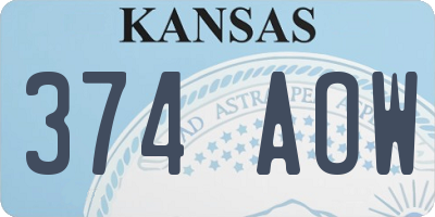 KS license plate 374AOW