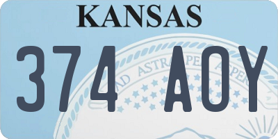 KS license plate 374AOY