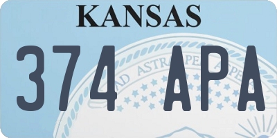 KS license plate 374APA