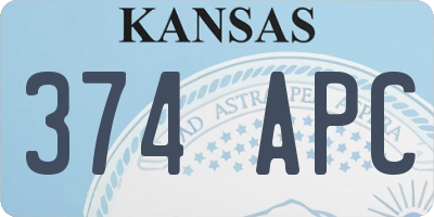 KS license plate 374APC