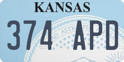 KS license plate 374APD