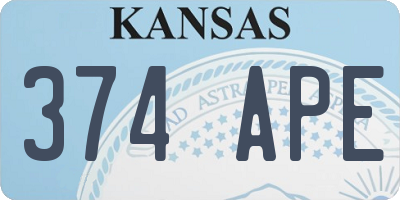 KS license plate 374APE
