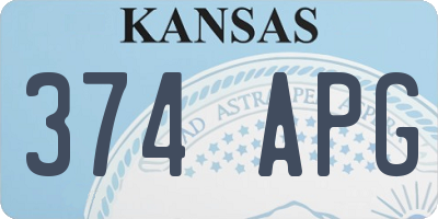 KS license plate 374APG