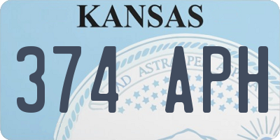 KS license plate 374APH