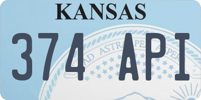 KS license plate 374API