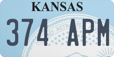 KS license plate 374APM