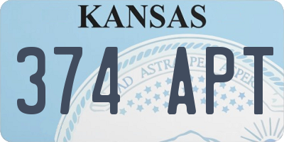 KS license plate 374APT