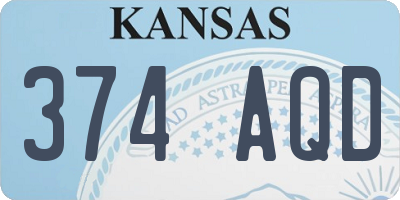 KS license plate 374AQD