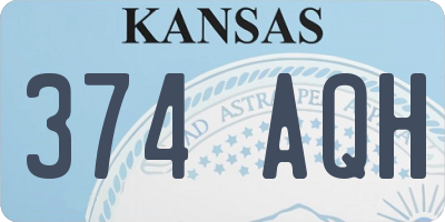KS license plate 374AQH
