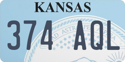 KS license plate 374AQL