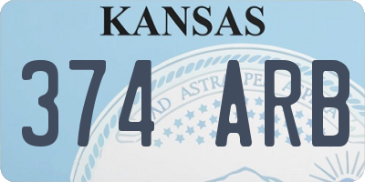 KS license plate 374ARB