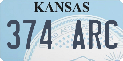 KS license plate 374ARC