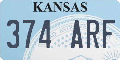 KS license plate 374ARF