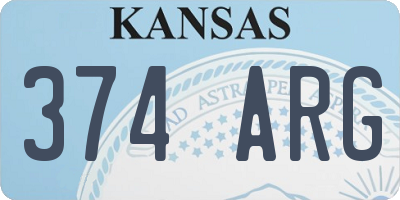 KS license plate 374ARG