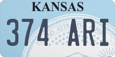 KS license plate 374ARI
