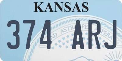 KS license plate 374ARJ