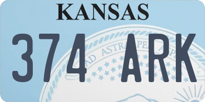 KS license plate 374ARK
