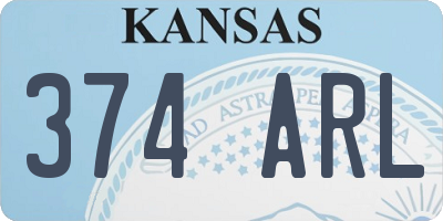 KS license plate 374ARL