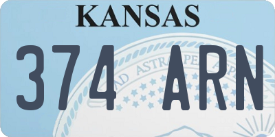 KS license plate 374ARN