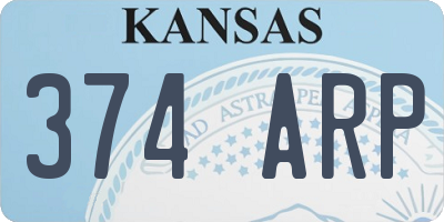 KS license plate 374ARP
