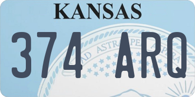 KS license plate 374ARQ