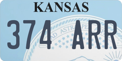 KS license plate 374ARR