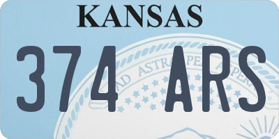 KS license plate 374ARS