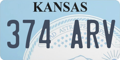 KS license plate 374ARV