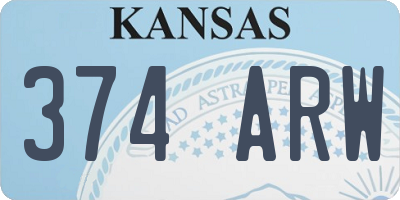 KS license plate 374ARW