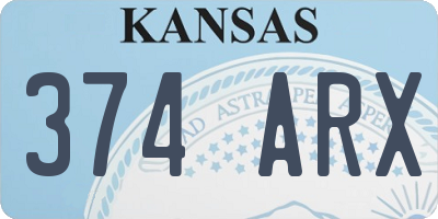 KS license plate 374ARX