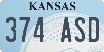 KS license plate 374ASD